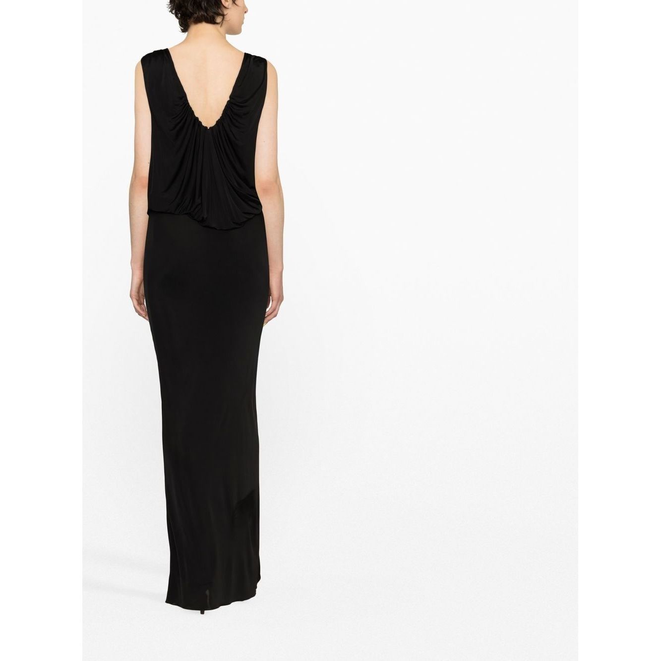 Saint Laurent draped sleeveless jersey dress