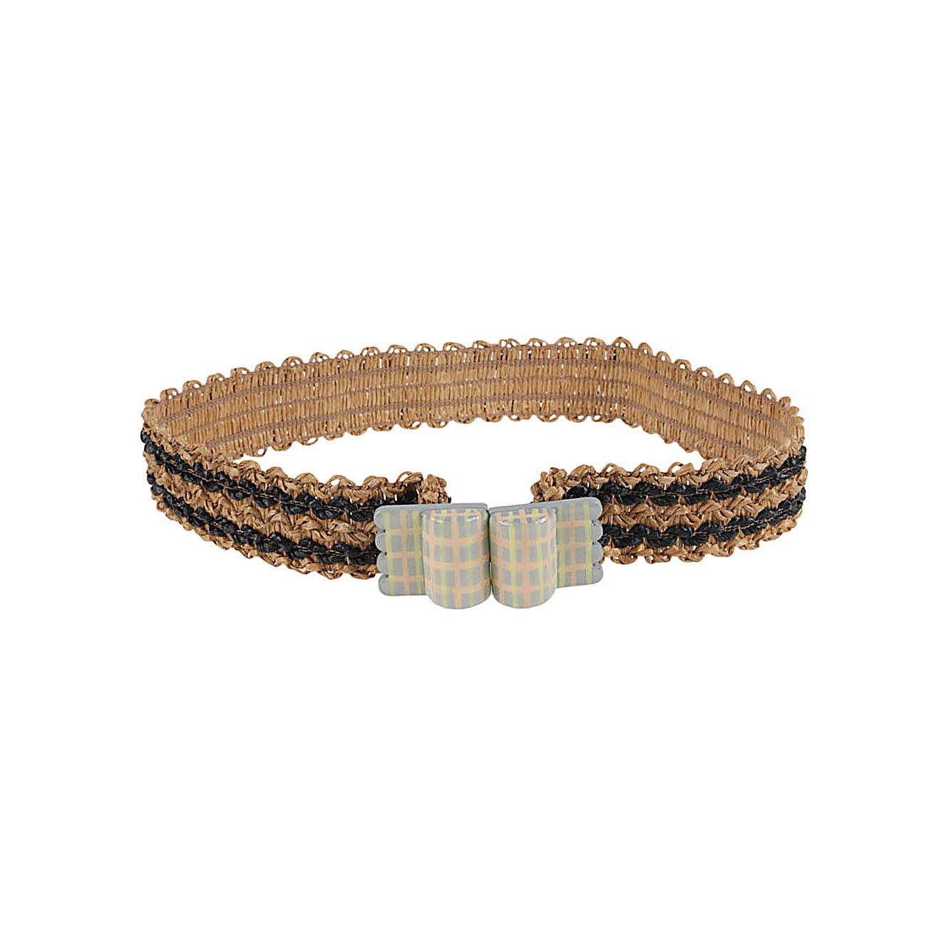 Exquisite J Striped raffia belt Belts