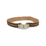 Exquisite J Striped raffia belt Belts