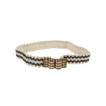 Exquisite J Striped raffia belt Belts