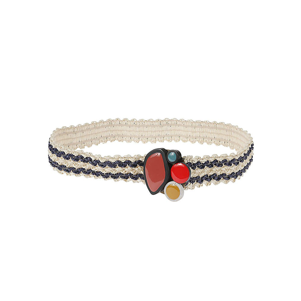 Exquisite J Striped raffia belt Belts