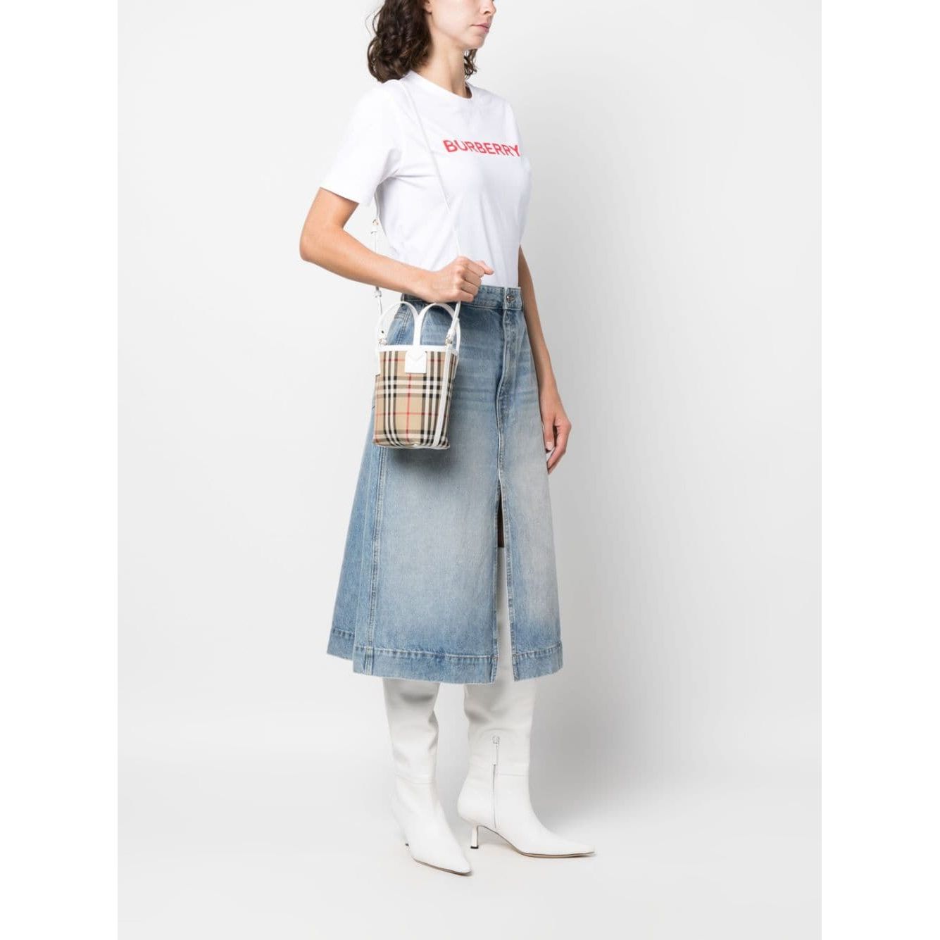 Burberry check motif mini bucket bag Shoulder