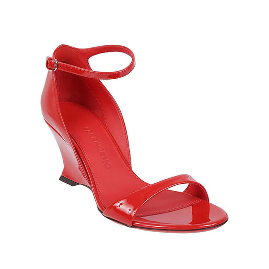 Ferragamo leather wedge sandals with open toe Sandals