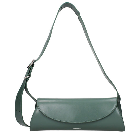 Jil Sander Green Leather Crossbody Bag