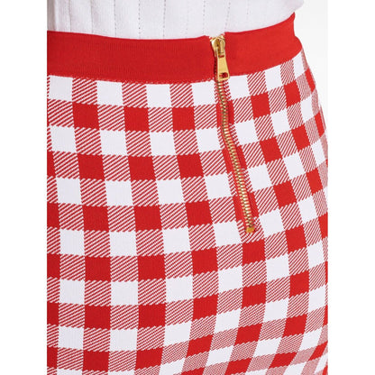 Balmain Gingham fine-knit miniskirt Skirts