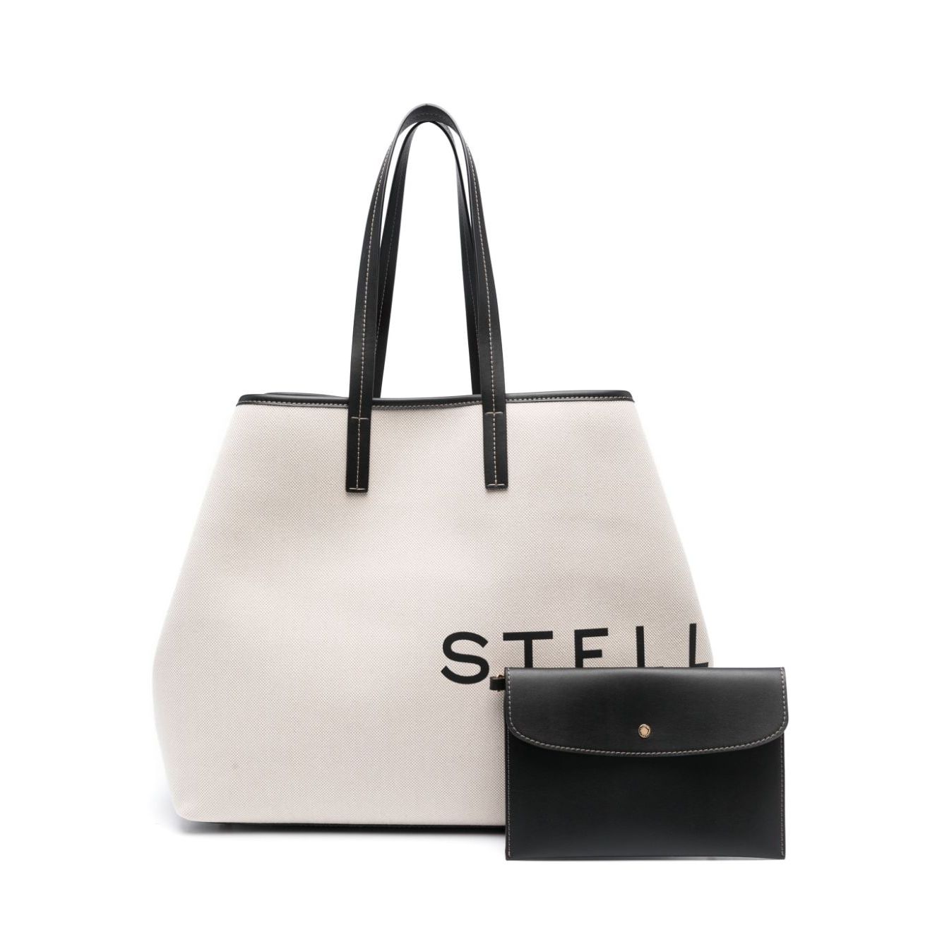 Front view with bag zipped and handles upright.