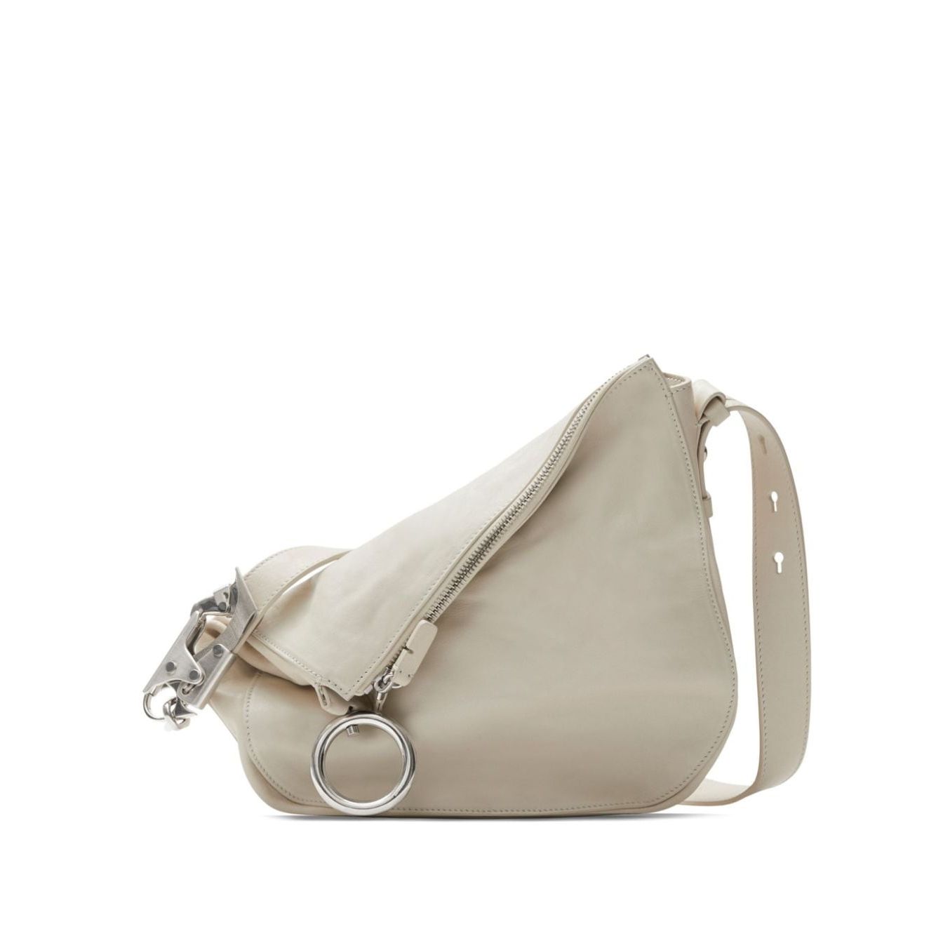 Front view with bag zipped and handles upright.