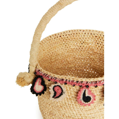 Alanui paisley-appliqué raffia basket bag Shoulder