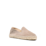 Manebí MANEBI Flat shoes Dove Grey suede espadrilles with round toe and braided raffia sole, slip-on style.