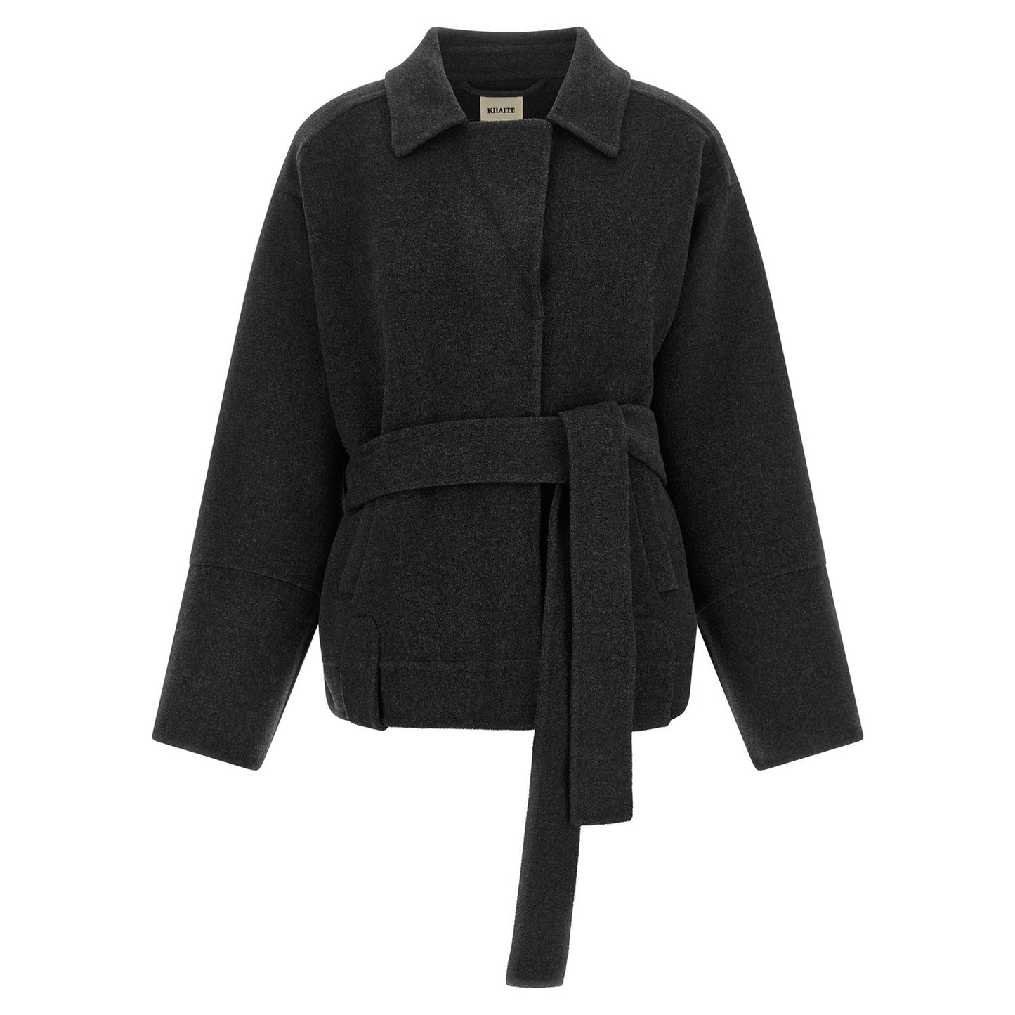 Khaite Gray Wool Full-Length Jacket
