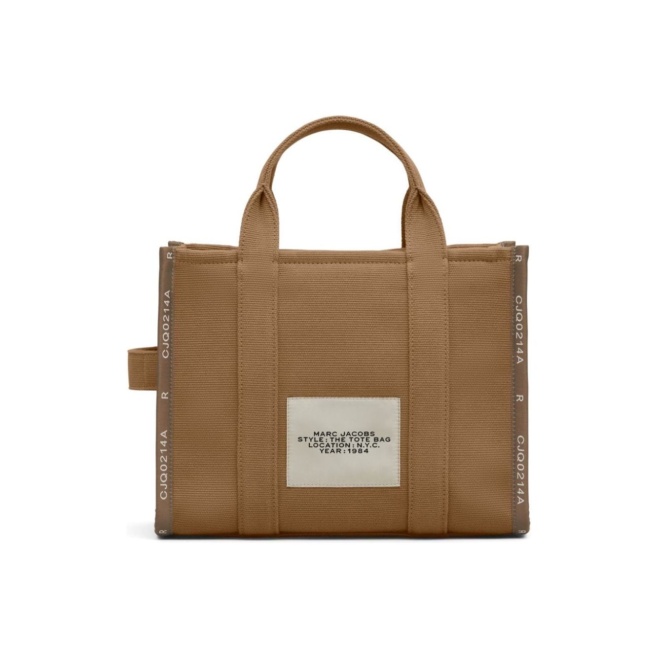 Marc Jacobs camel brown canvas jacquard logo motif  Bag Shopper Marc Jacobs