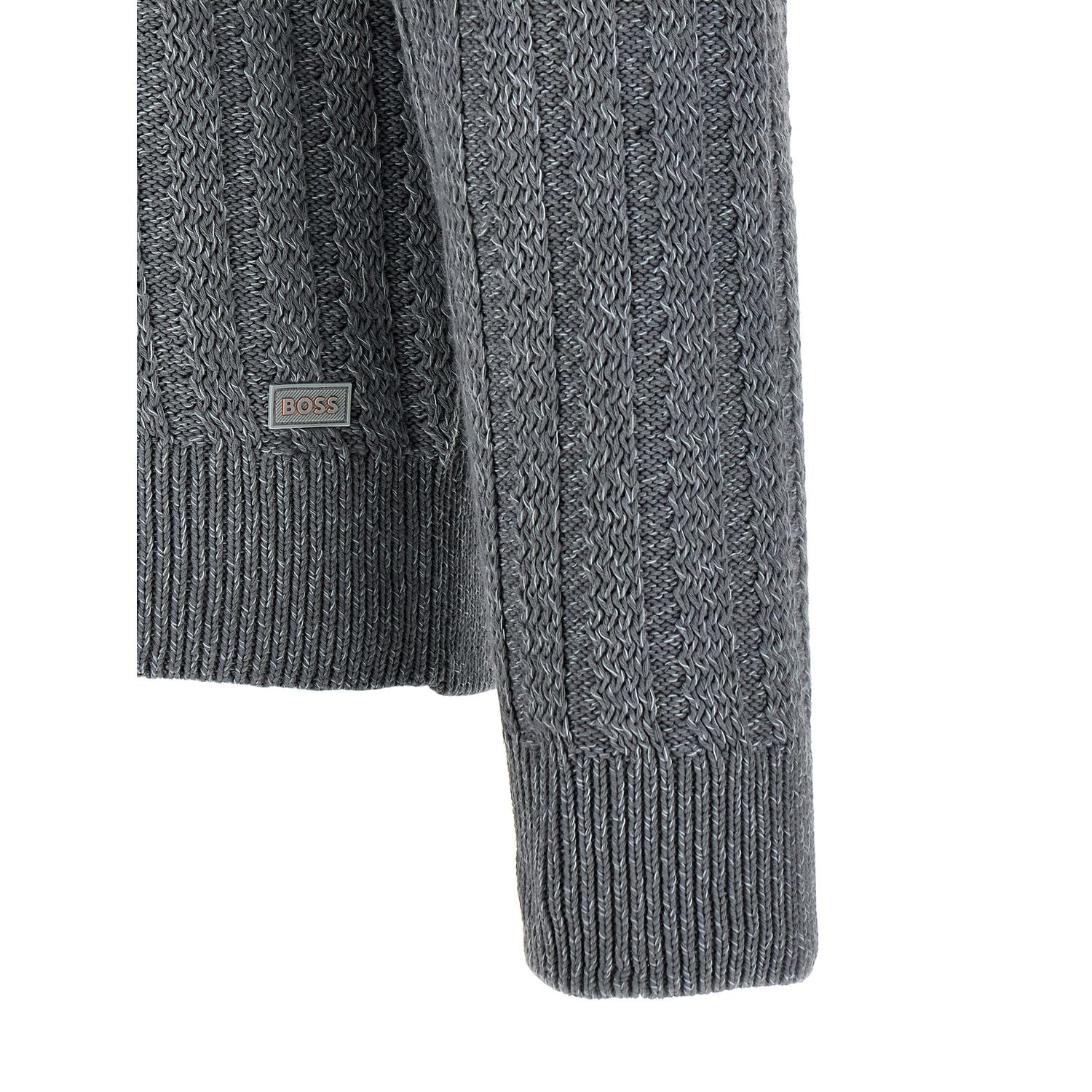 Hugo Boss Gray Cotton Cardigan