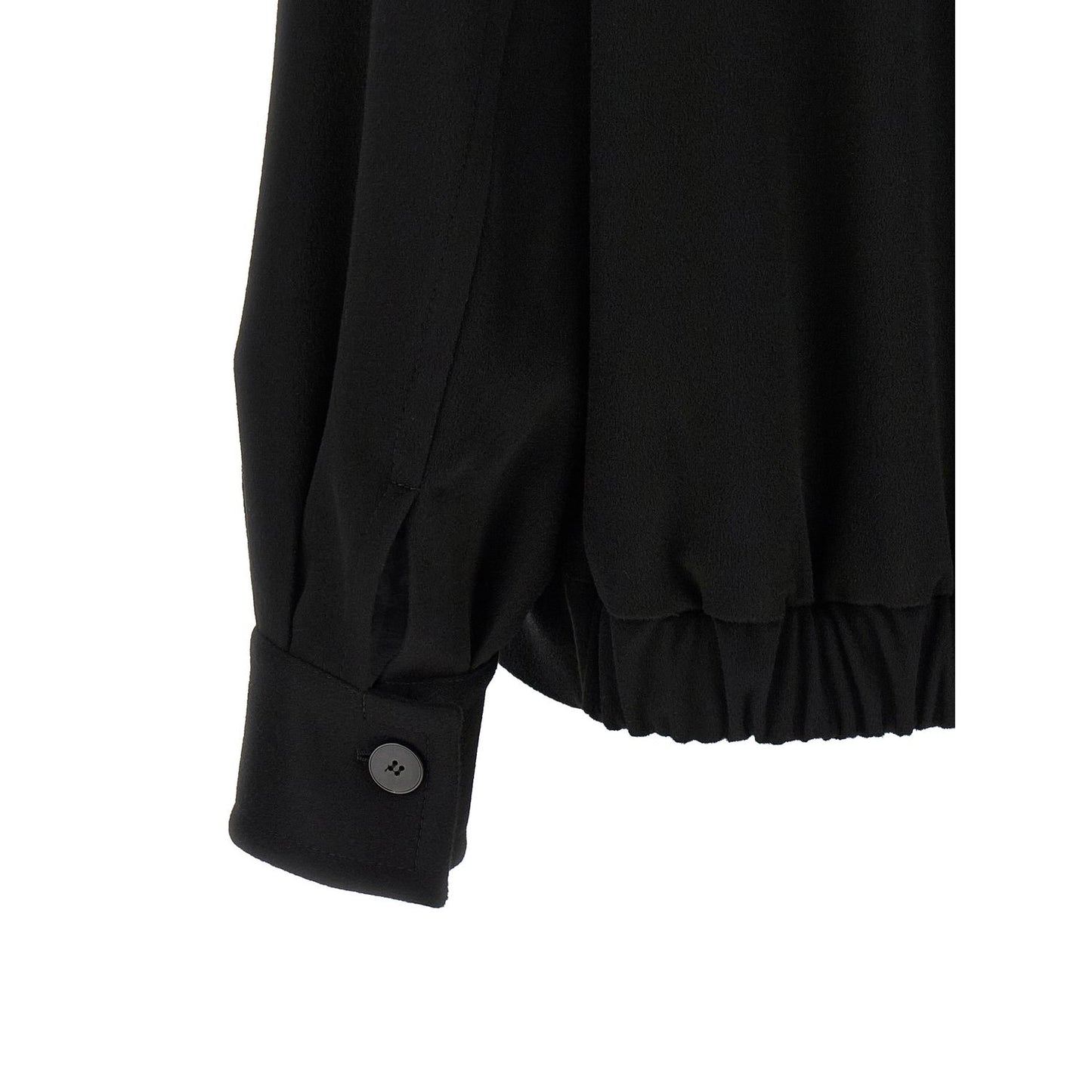 Alberto Biani Black Wool Bomber