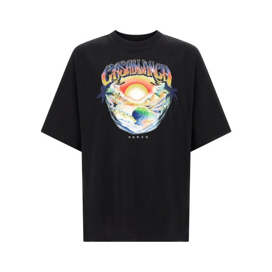 Casablanca Black Organic Cotton T-Shirt