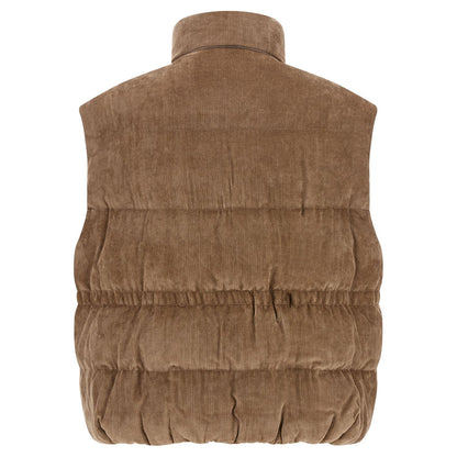 Brunello Cucinelli Beige Viscose Sleeveless Jacket