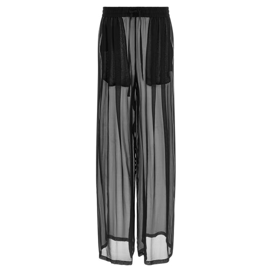 Dolce & Gabbana Black Silk Casual Pants