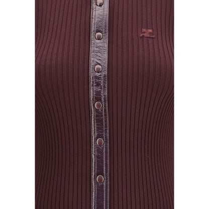 Courrèges Bordeaux Viscose Cardigan