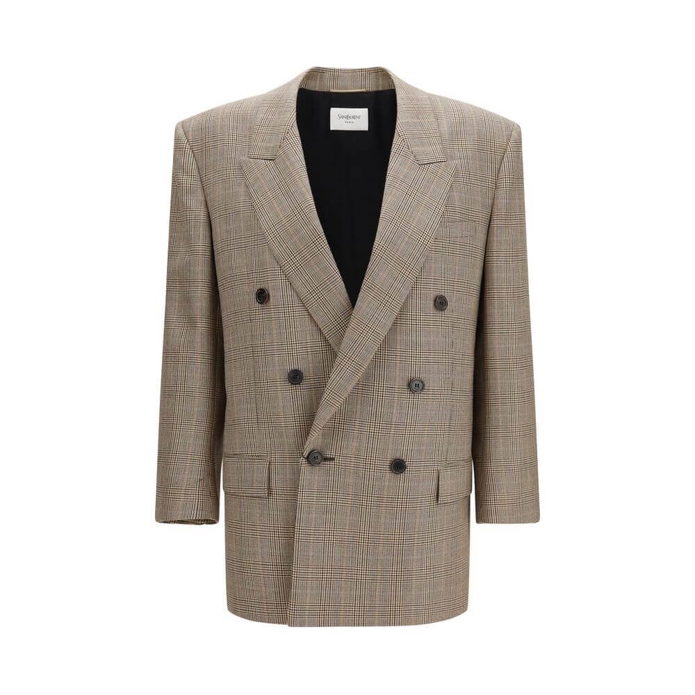 Saint Laurent Beige Wool Oves Aries Blazer