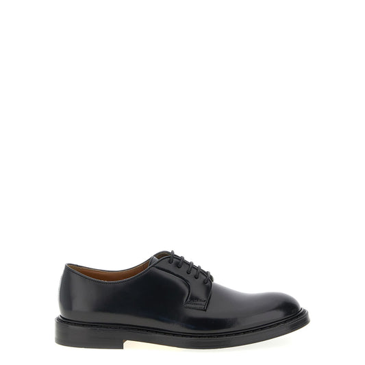Doucal's Black Calfskin Oxfords And Derbies