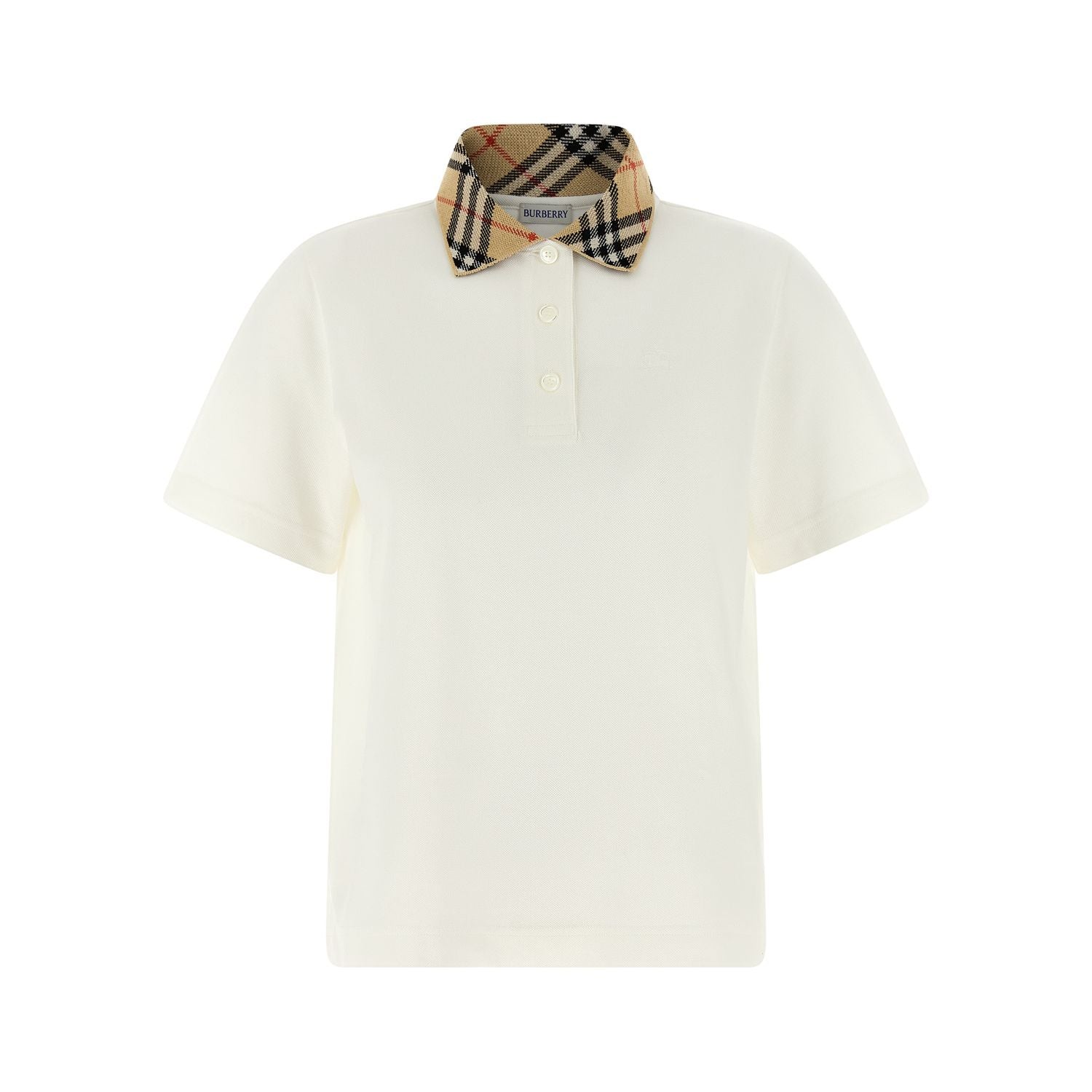 Burberry White Cotton Polo Shirt