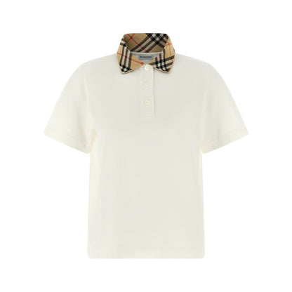 Burberry White Cotton Polo Shirt