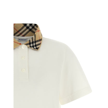Burberry White Cotton Polo Shirt