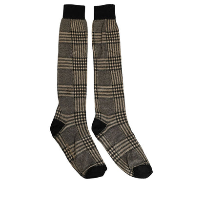 Dolce & Gabbana Multicolor Plaid Viscose Knee High Accessory Socks