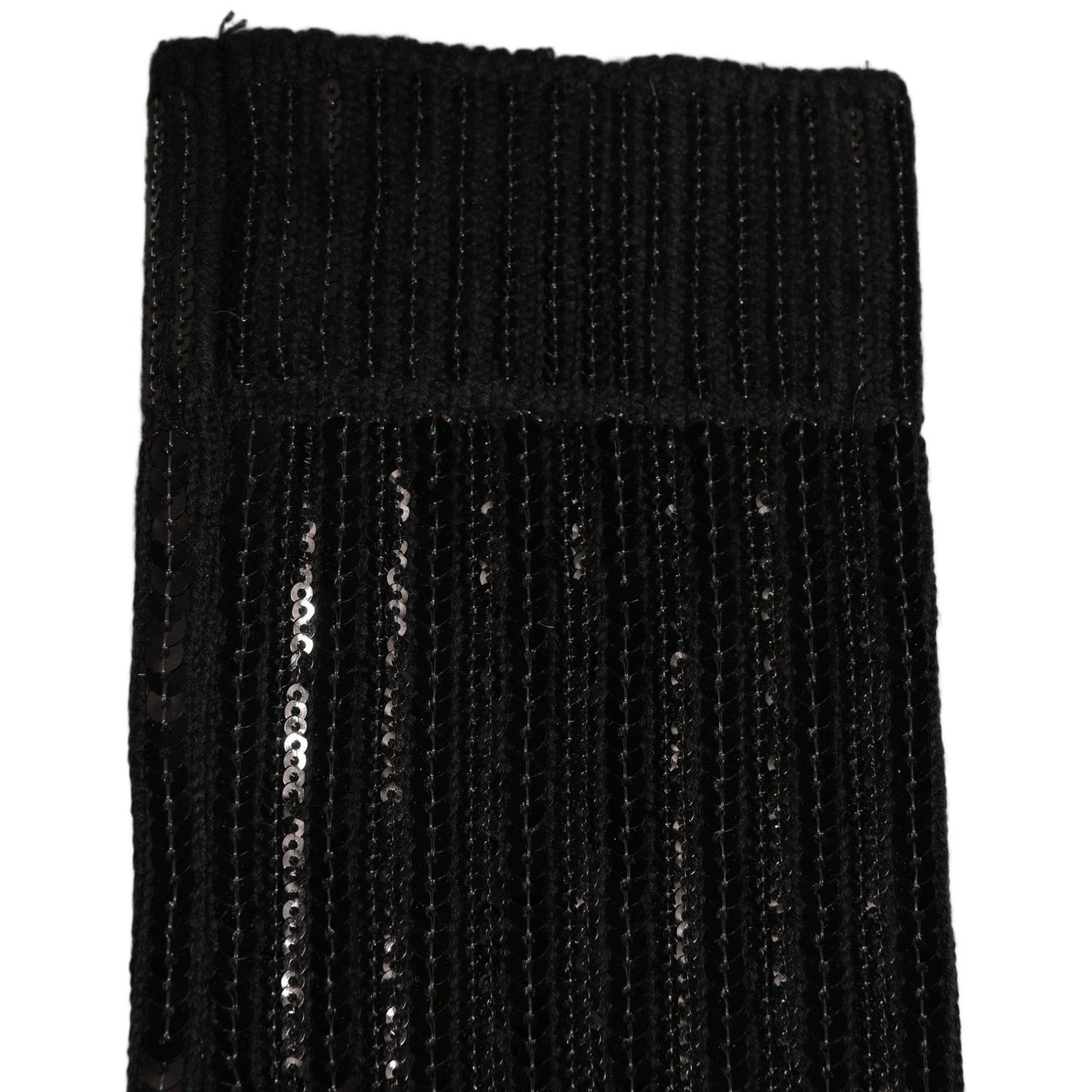 Dolce & Gabbana Black Sequin Cotton Knit Mid Calf Accessory Socks