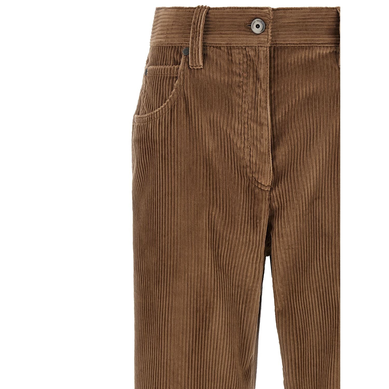 Brunello Cucinelli Brown Cotton Casual Pants