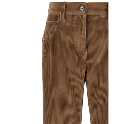 Brunello Cucinelli Brown Cotton Casual Pants