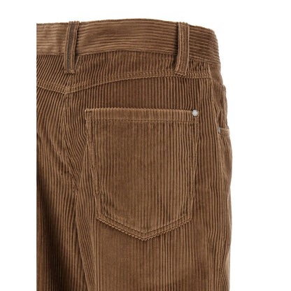 Brunello Cucinelli Brown Cotton Casual Pants