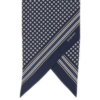 Saint Laurent Blue Silk Foulard