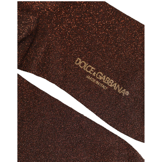 Dolce & Gabbana Dark Brown Viscose Mid Calf Accessory Socks