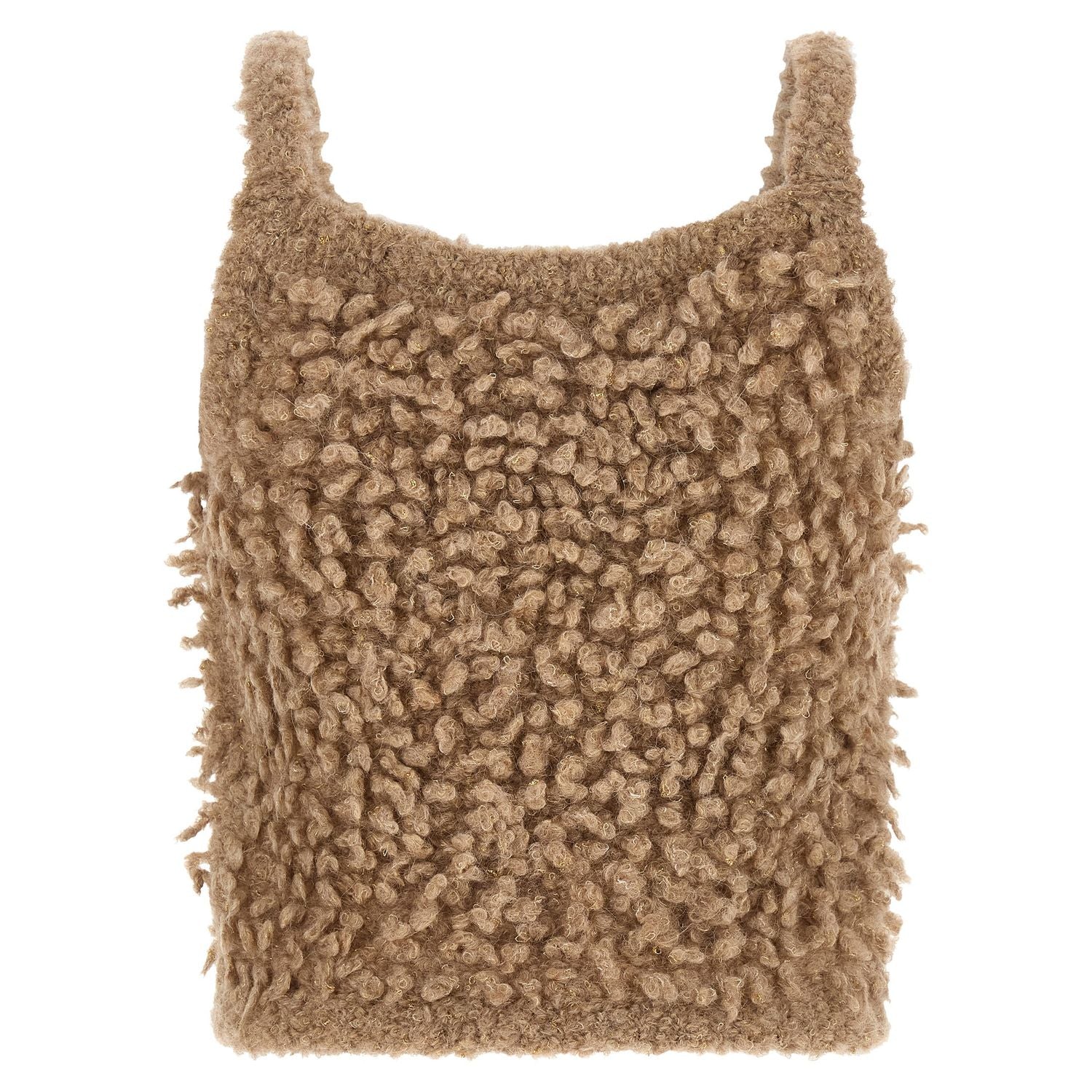 Peserico Beige Wool Sleeveles Sweater