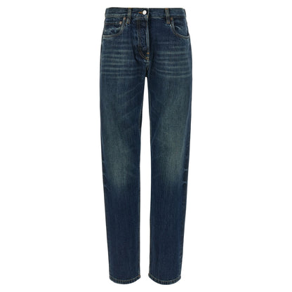 Prada Blue Cotton Straight-Leg Jeans