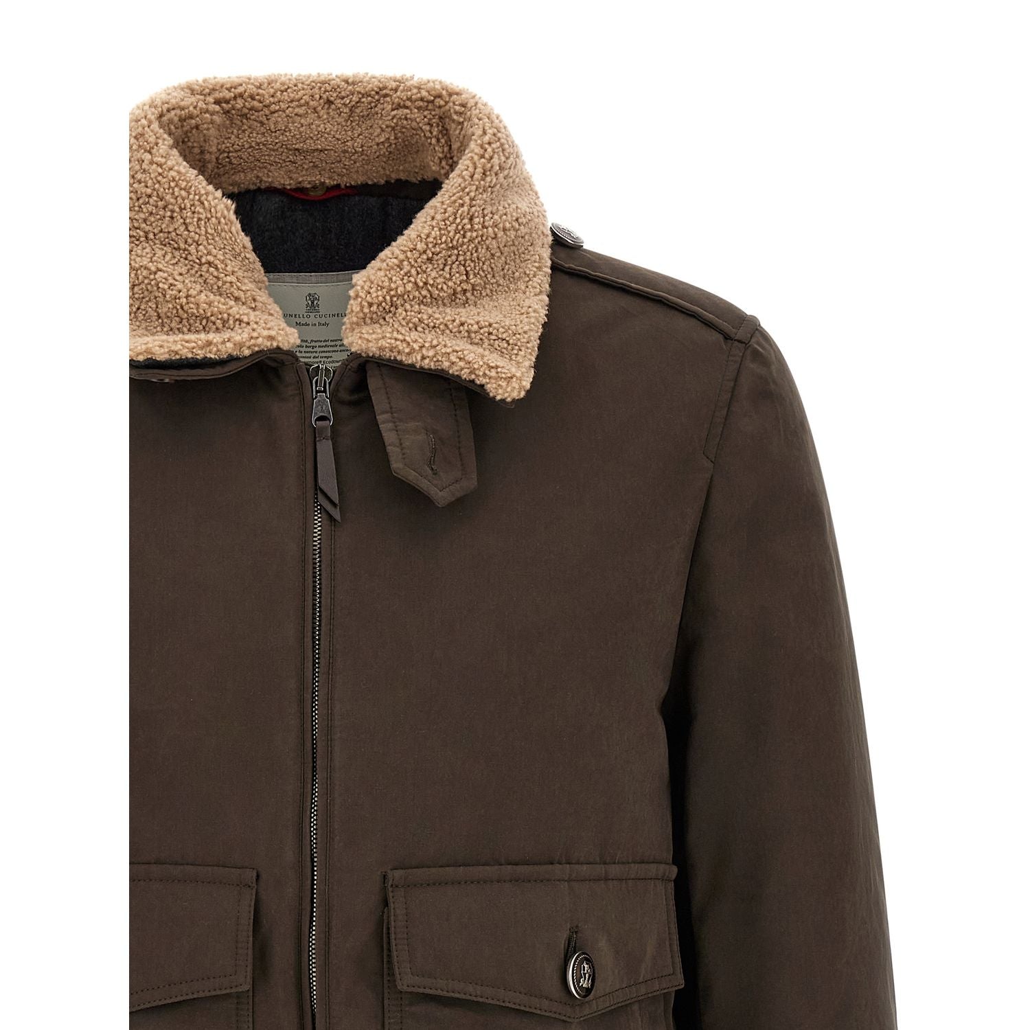 Brunello Cucinelli Brown Cotton Bomber