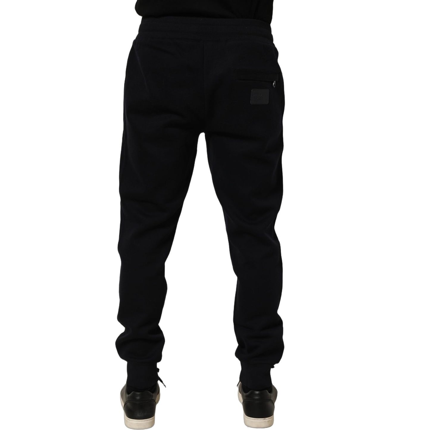 Dolce & Gabbana Blue Cotton Drawstring Jogger Trouser Pants