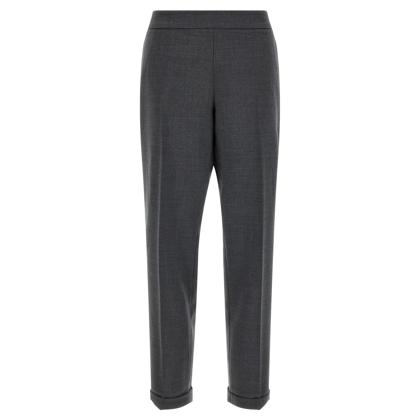 Alberto Biani Gray Polyester Cropped Pants