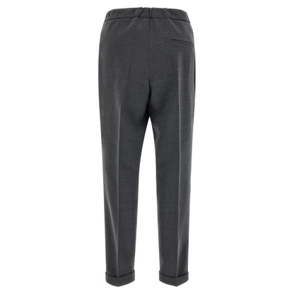 Alberto Biani Gray Polyester Cropped Pants