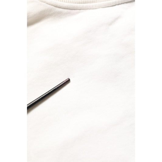 Dolce & Gabbana White Cotton Crew Neck Men Sweatshirt Sweater