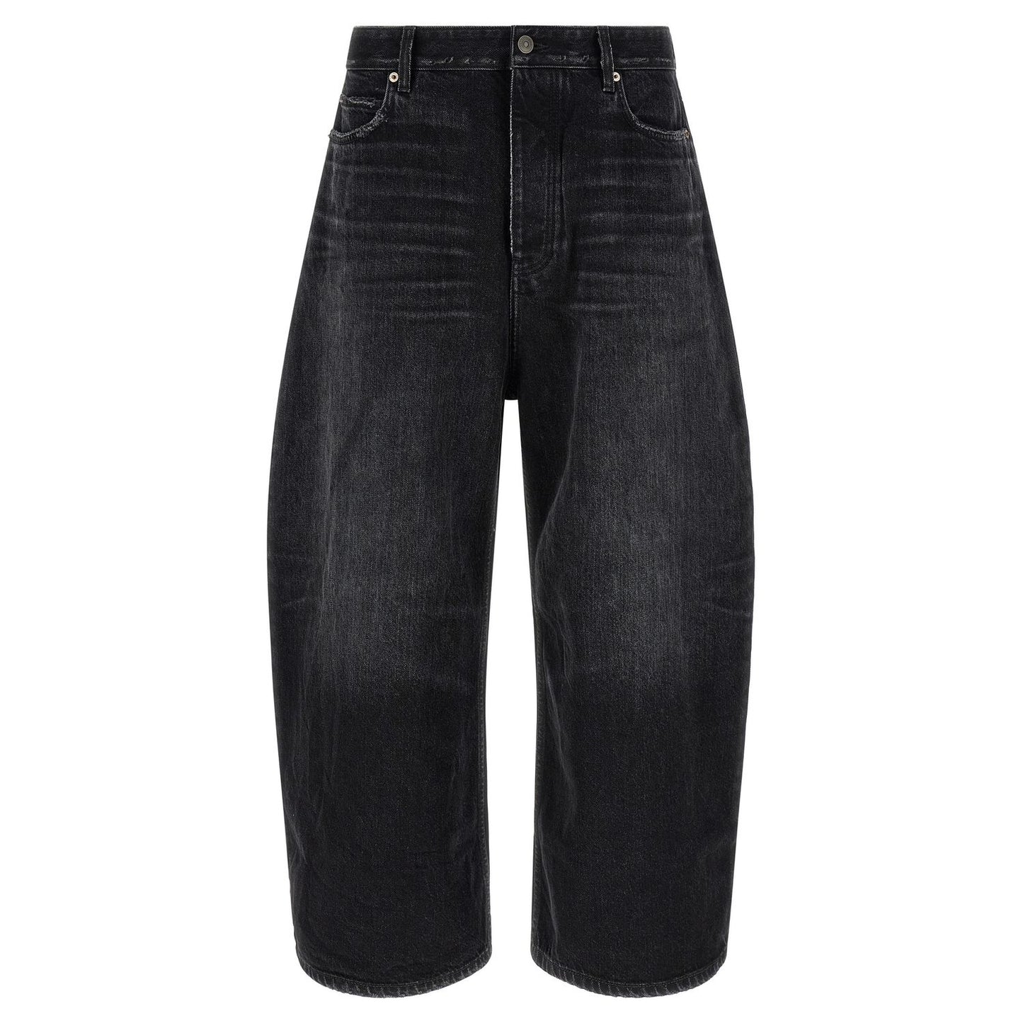 Balenciaga Black Cotton Cropped Jeans