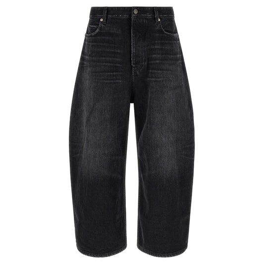 Balenciaga Black Cotton Cropped Jeans