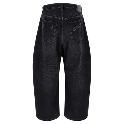 Balenciaga Black Cotton Cropped Jeans