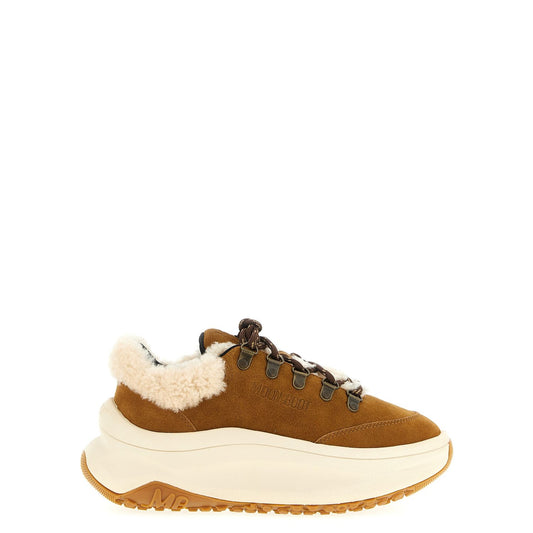 Moon Boot Beige Leather Chunky Sneakers
