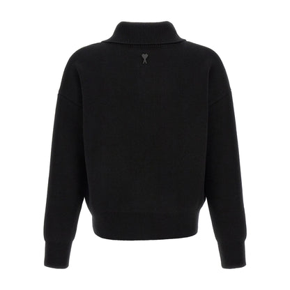 Ami Paris Black Wool Cardigan
