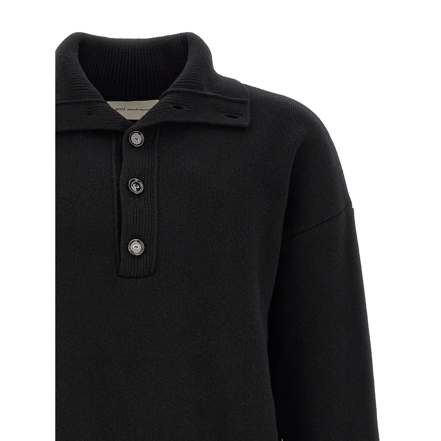 Ami Paris Black Wool Cardigan