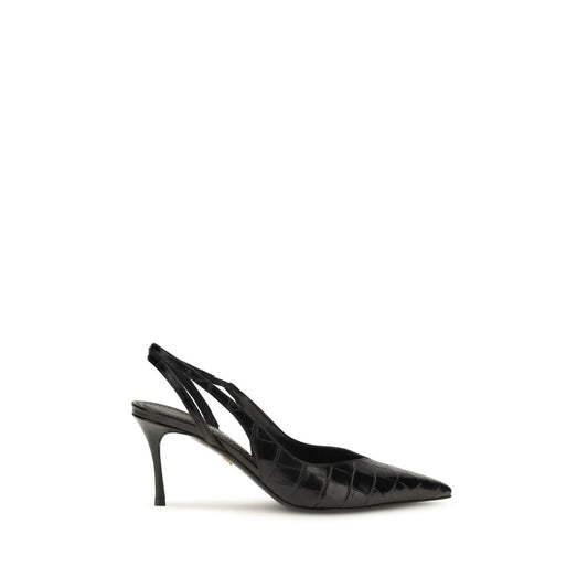 Ferragamo Black Calf Leather Bos Taurus Pumps