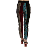 Dolce & Gabbana Multicolor Jacquard Cropped Tapered Pants