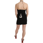 John Richmond Black Sequined Stretch Mini Shift Dress