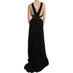 John Richmond Black Crystal Leather Gown Flare Dress Dresses